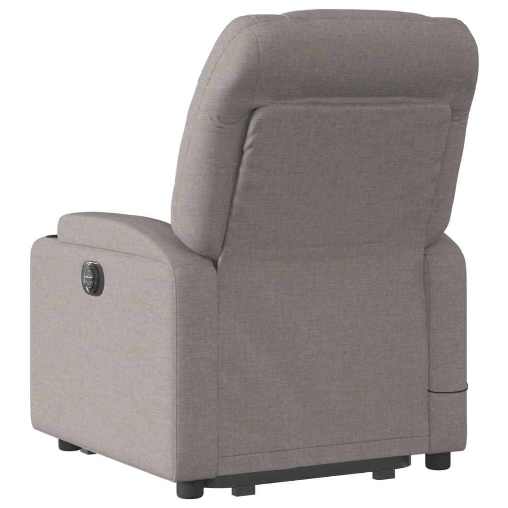 vidaXL Sillón reclinable de masaje elevable tela gris taupé