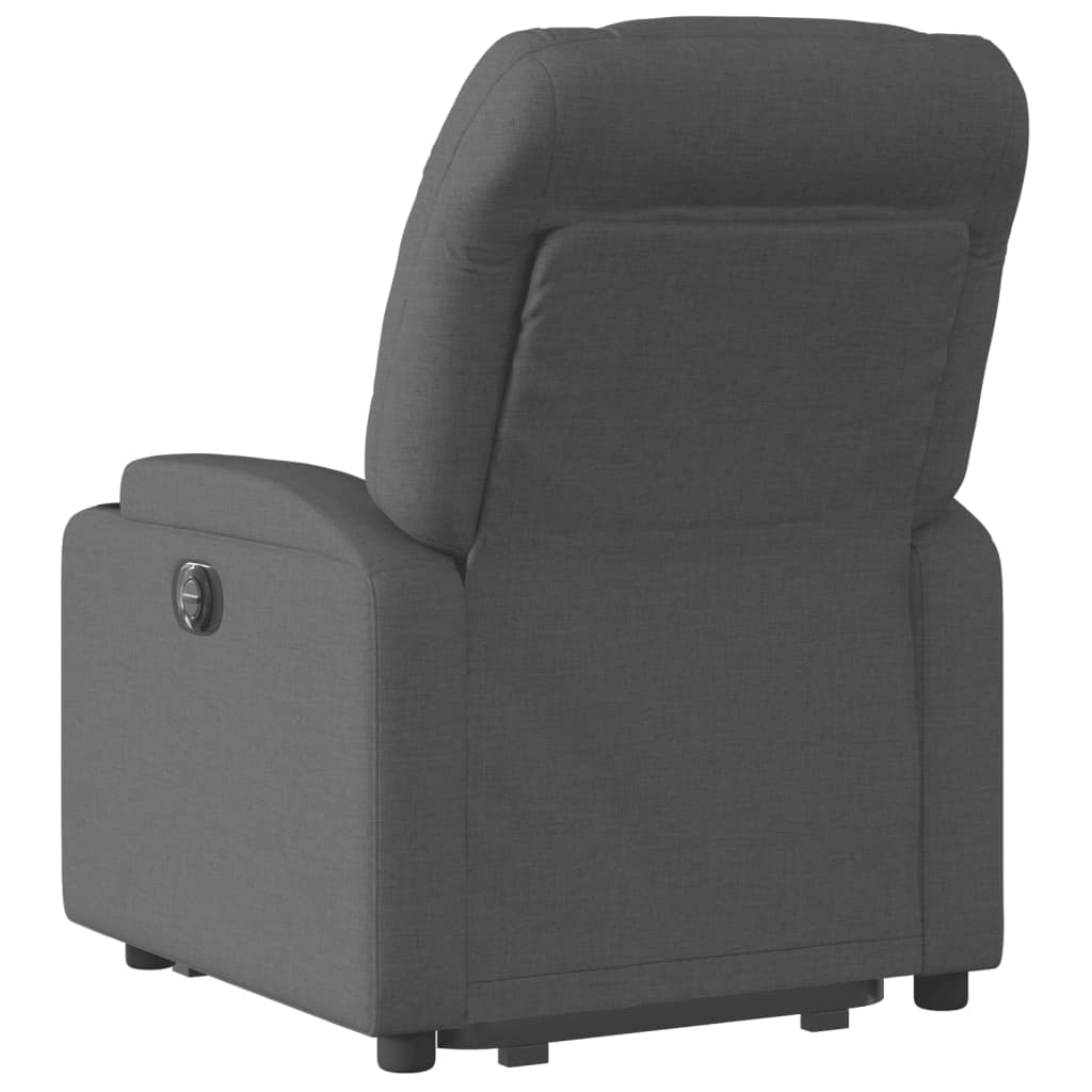 vidaXL Sillón eléctrico reclinable elevable de tela gris oscuro