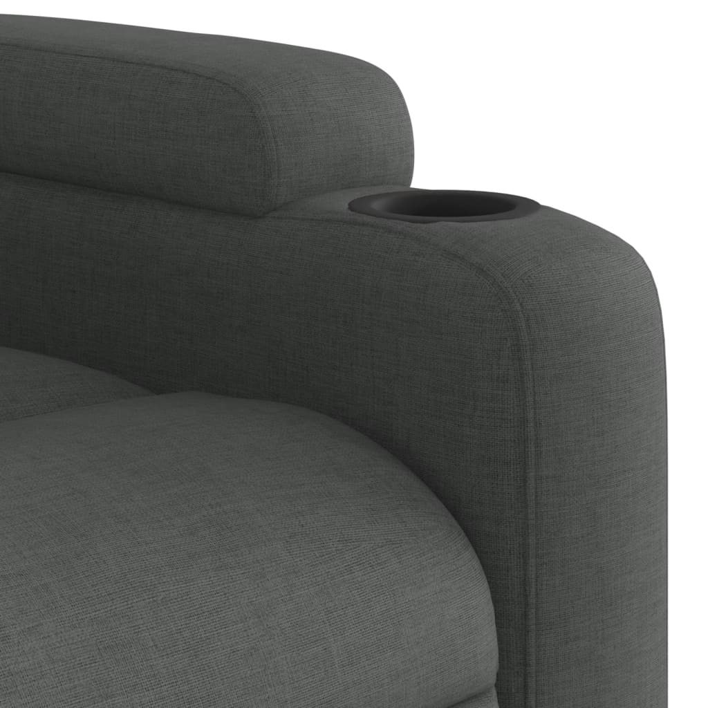 vidaXL Sillón eléctrico reclinable elevable de tela gris oscuro