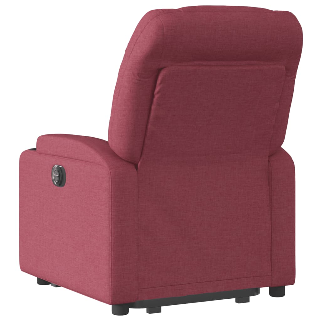 vidaXL Sillón eléctrico reclinable elevable de tela rojo tinto