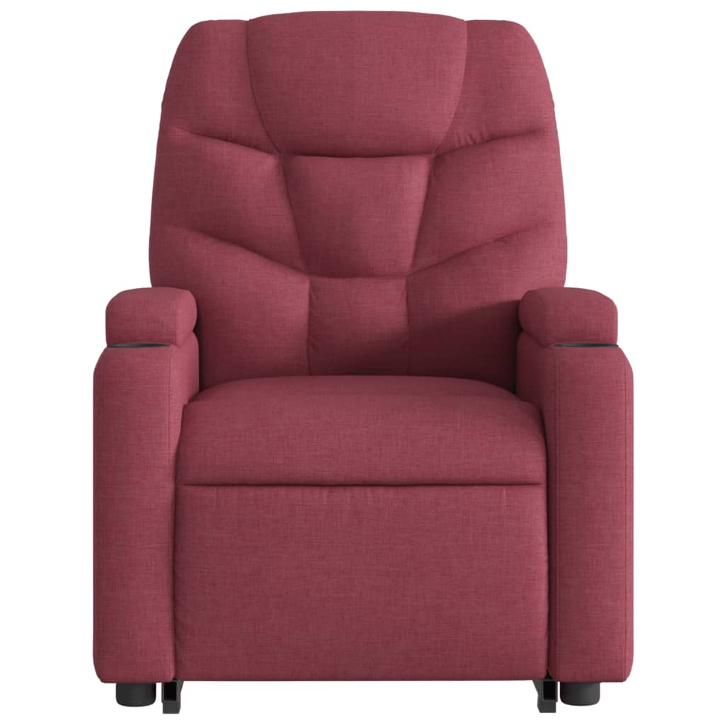 vidaXL Sillón eléctrico reclinable elevable de tela rojo tinto