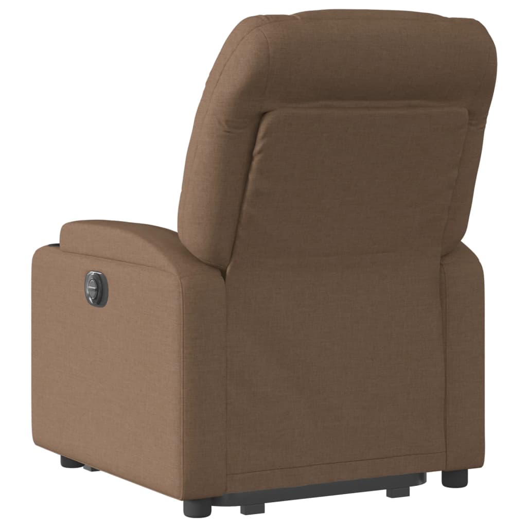 vidaXL Sillón eléctrico reclinable elevable de tela marrón