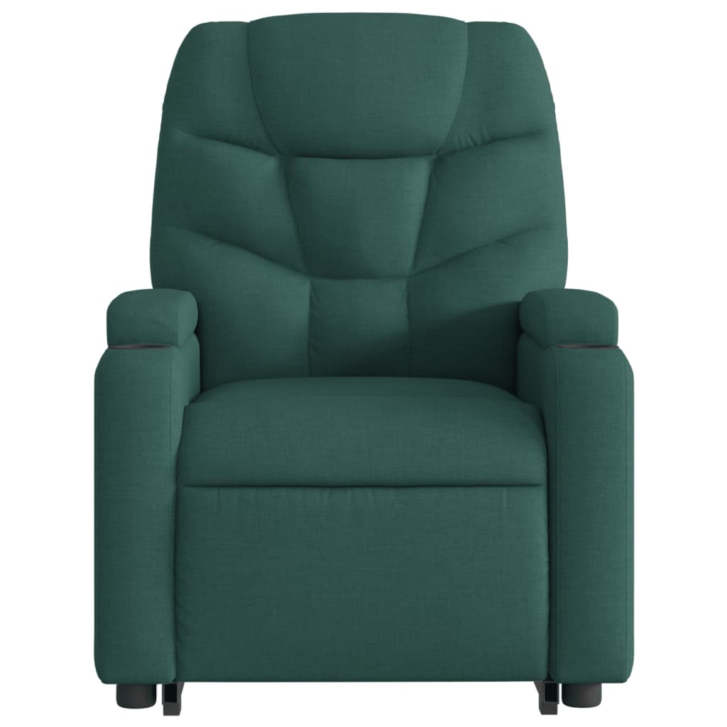 vidaXL Sillón eléctrico reclinable elevable de tela verde oscuro