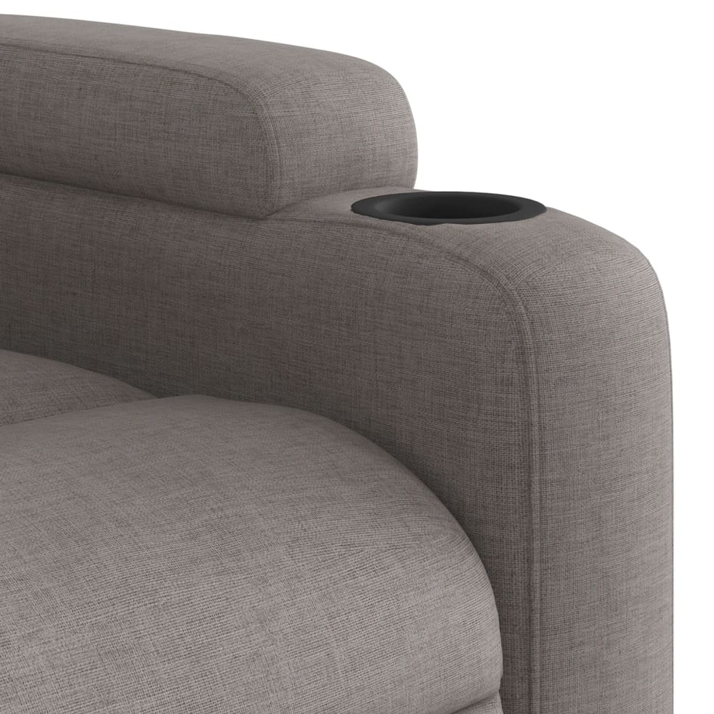 vidaXL Sillón eléctrico reclinable elevable de tela gris taupe