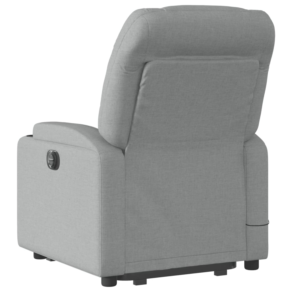 vidaXL Sillón de masaje eléctrico reclinable elevable tela gris claro