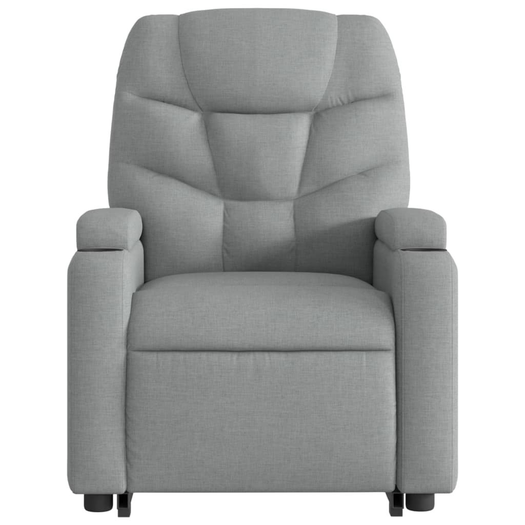 vidaXL Sillón de masaje eléctrico reclinable elevable tela gris claro