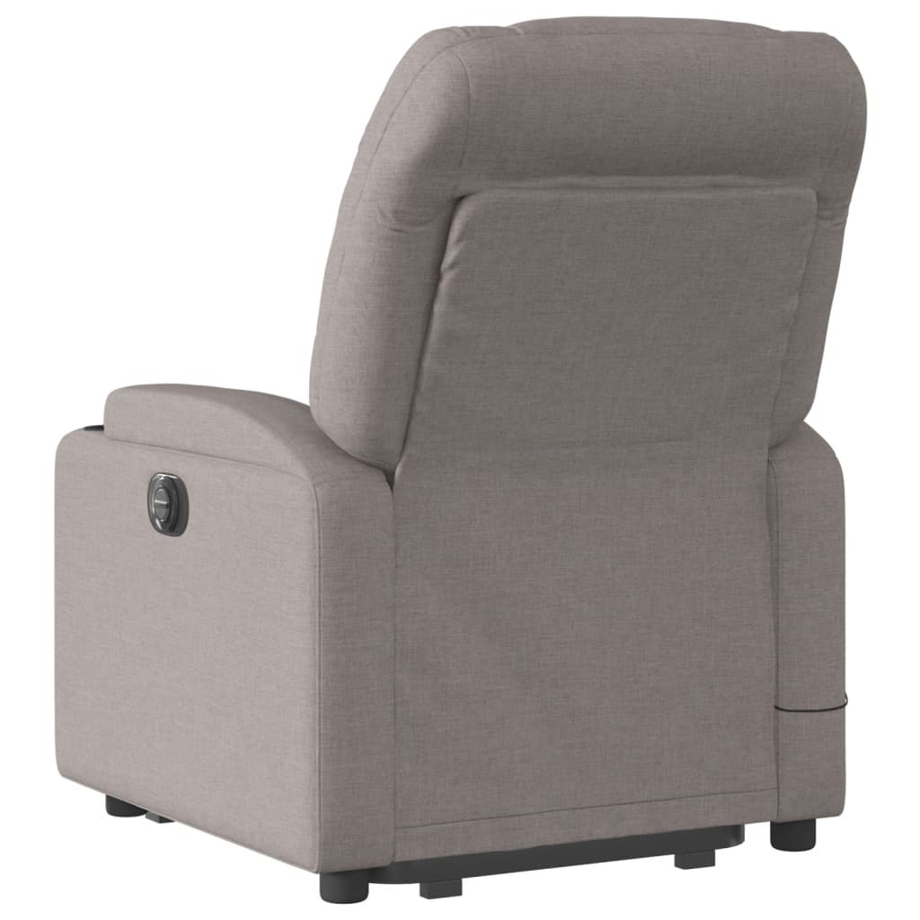 vidaXL Sillón de masaje eléctrico reclinable elevable tela taupé