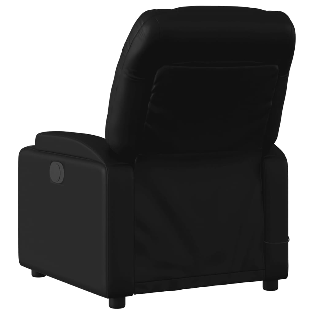 vidaXL Sillón de masaje reclinable eléctrico cuero sintético negro