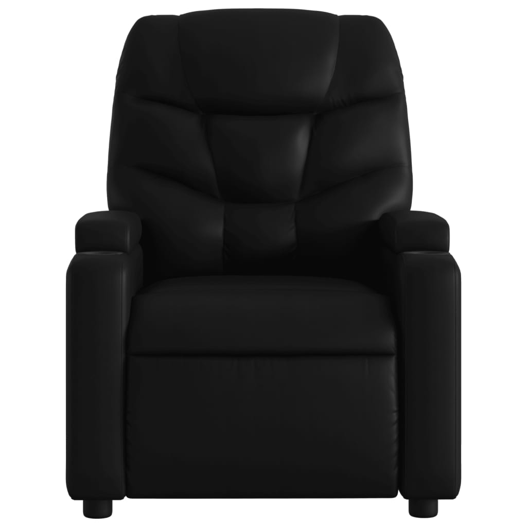 vidaXL Sillón de masaje reclinable eléctrico cuero sintético negro