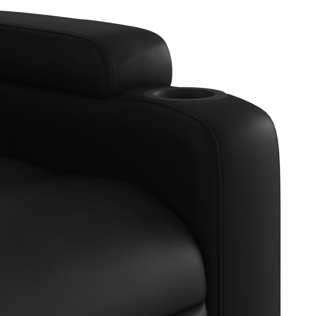 vidaXL Sillón de masaje reclinable eléctrico cuero sintético negro