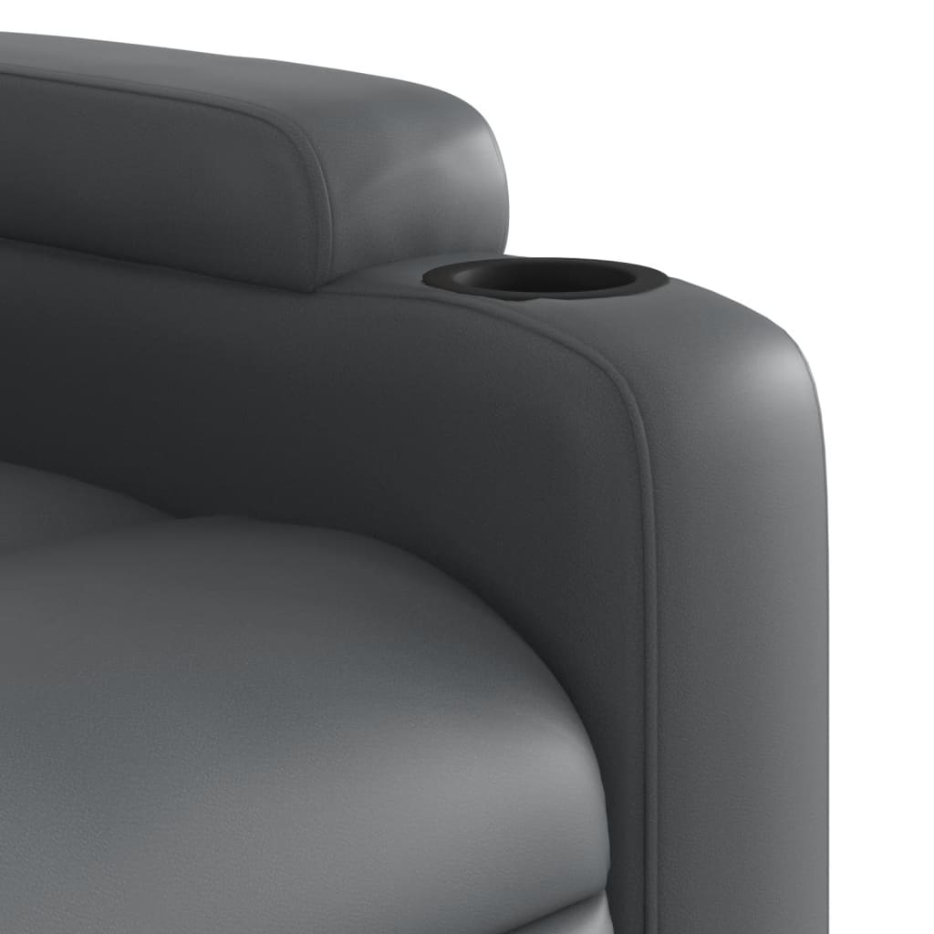 vidaXL Sillón de masaje reclinable eléctrico cuero sintético gris