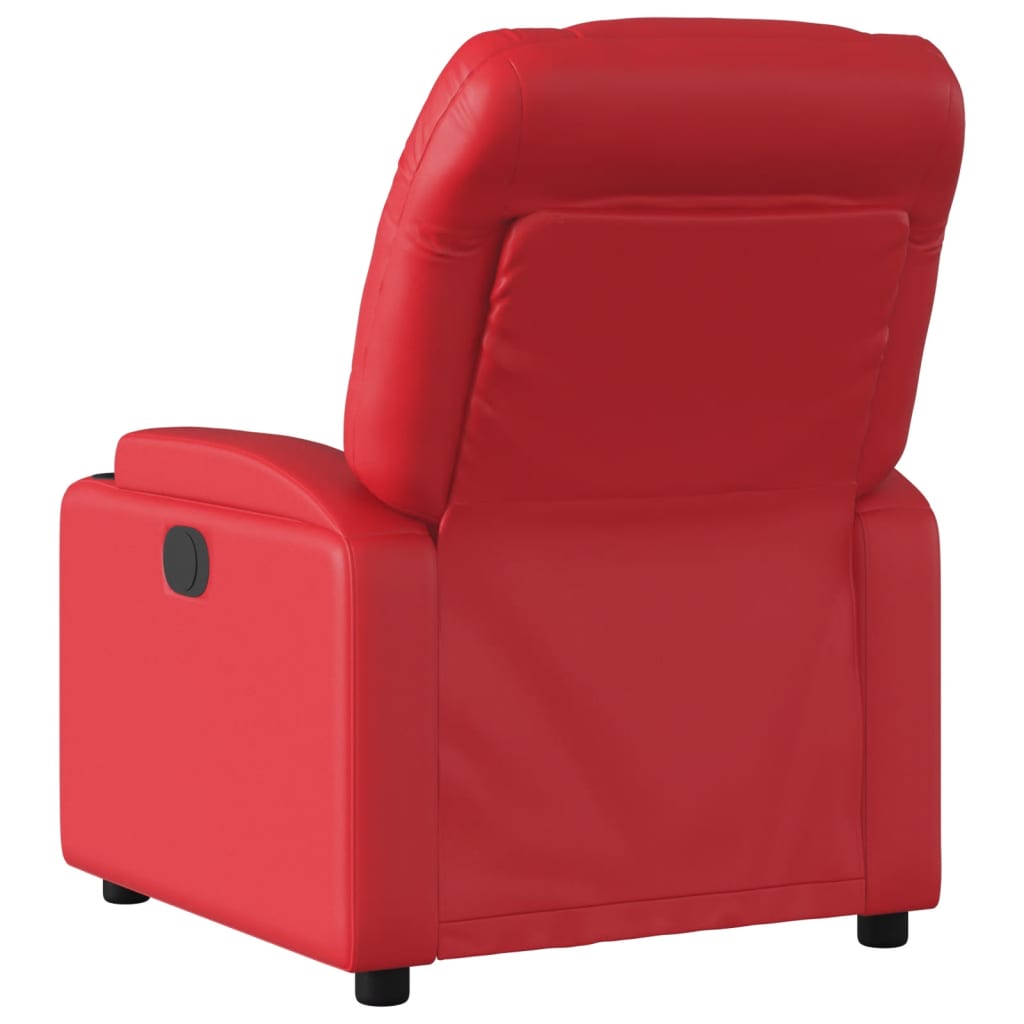 vidaXL Sillón de masaje reclinable eléctrico de cuero artificial rojo