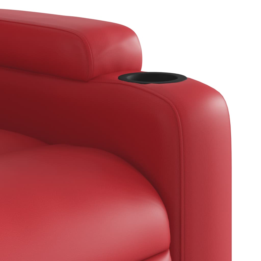 vidaXL Sillón de masaje reclinable eléctrico de cuero artificial rojo