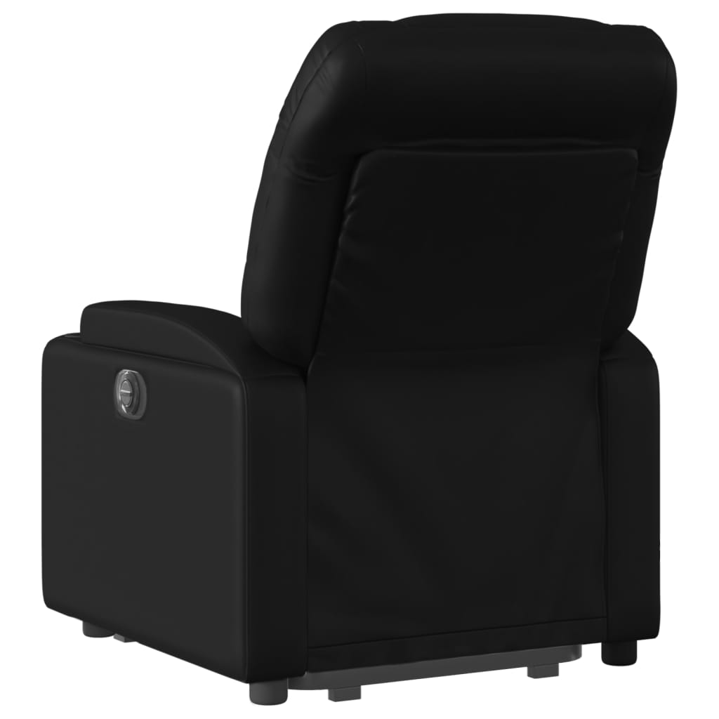 vidaXL Sillón reclinable elevable cuero artificial negro