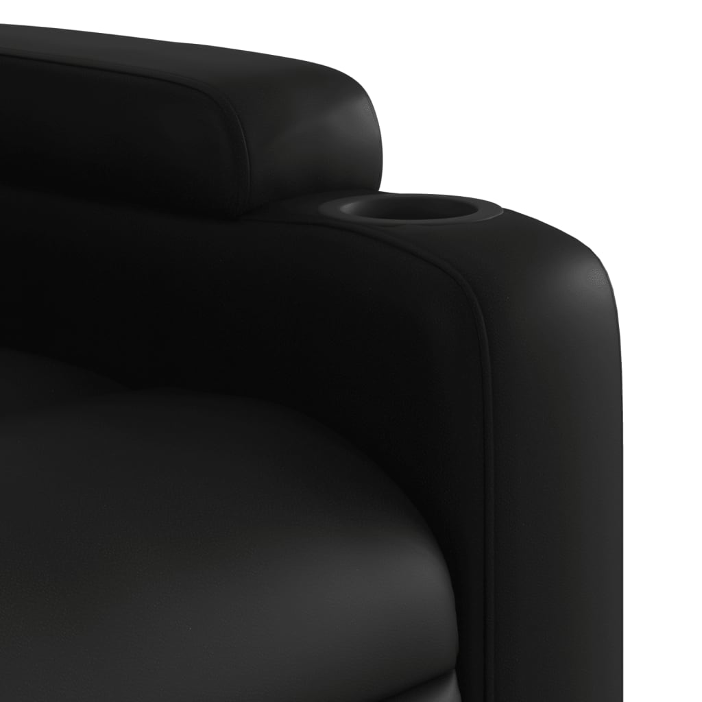 vidaXL Sillón reclinable elevable cuero artificial negro