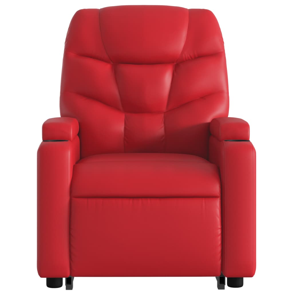 vidaXL Sillón reclinable elevable cuero artificial rojo