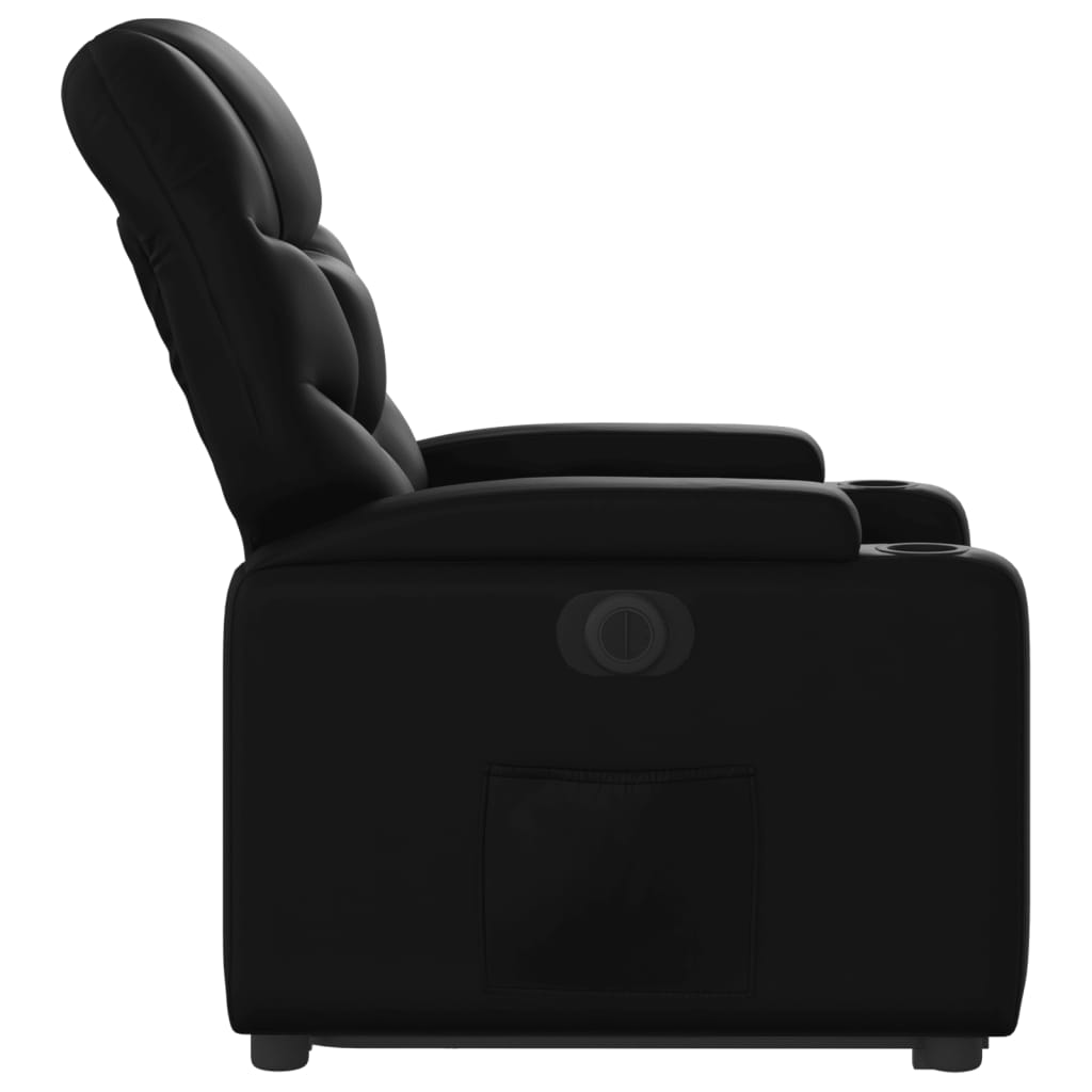 vidaXL Sillón reclinable y elevable eléctrico cuero sintético negro