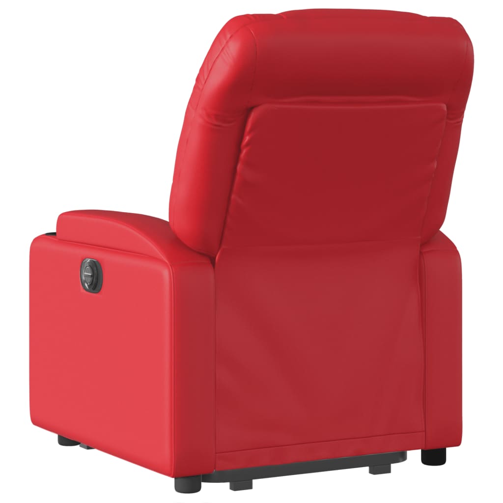 vidaXL Sillón elevable eléctrico cuero artificial rojo