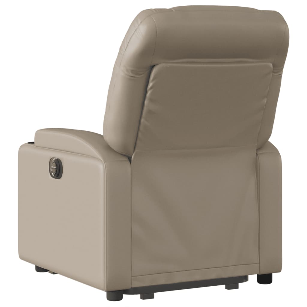 vidaXL Sillón reclinable de masaje eléctrico cuero sintético capuchino