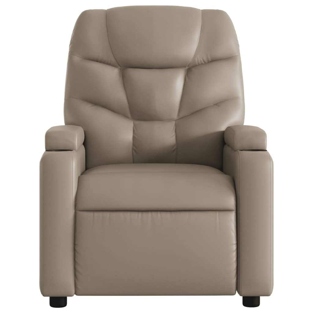 vidaXL Sillón reclinable de masaje eléctrico cuero sintético capuchino