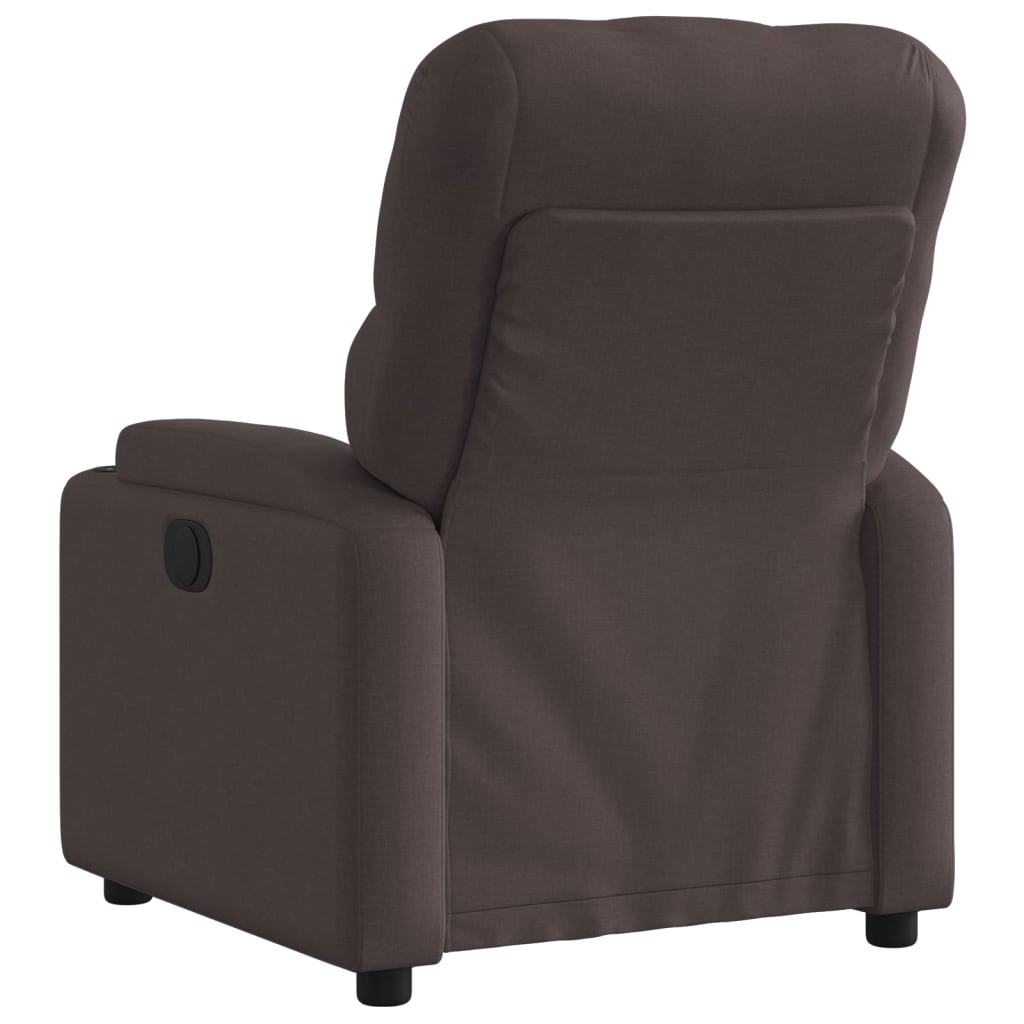 vidaXL Sillón reclinable eléctrico tela marrón oscuro