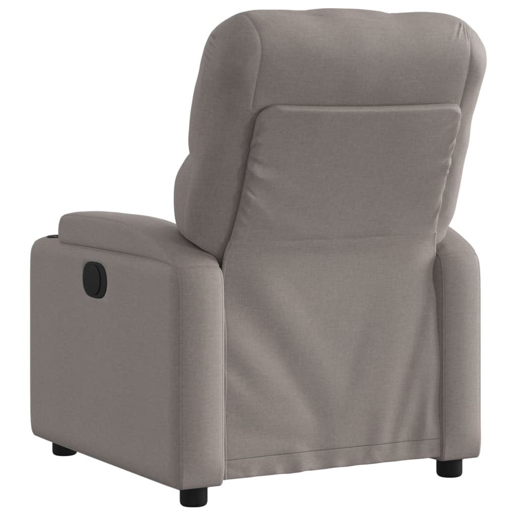 vidaXL Sillón reclinable eléctrico tela gris taupé