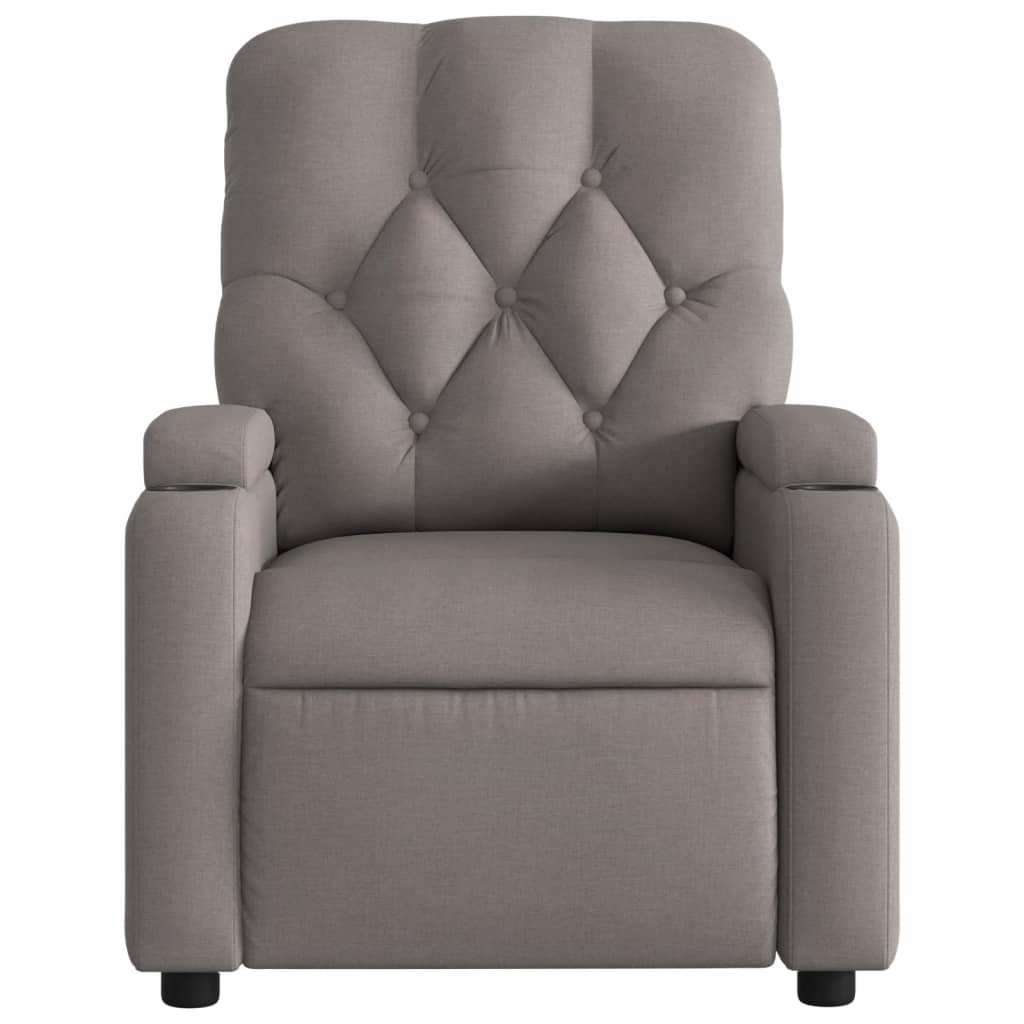 vidaXL Sillón reclinable eléctrico tela gris taupé