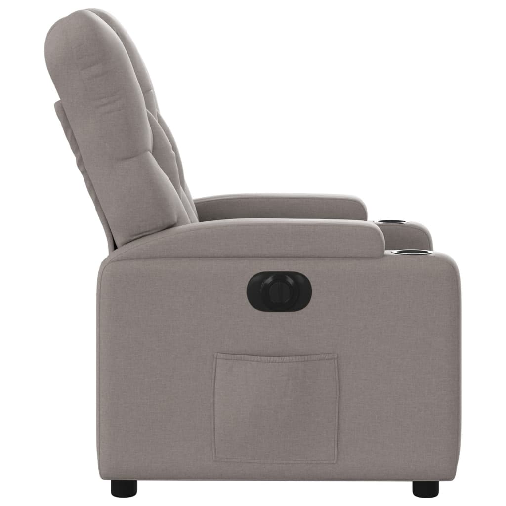 vidaXL Sillón reclinable eléctrico tela gris taupé