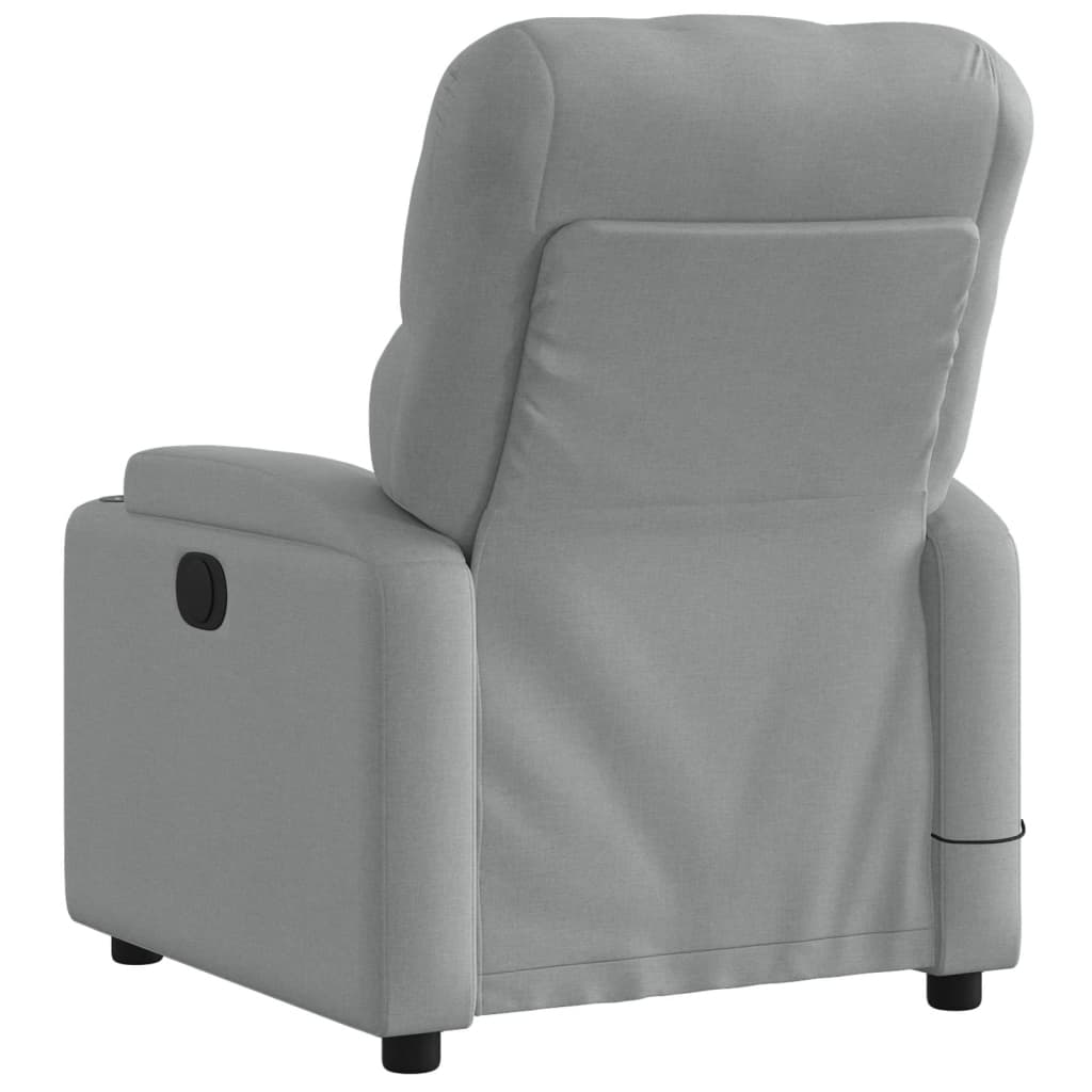 vidaXL Sillón reclinable de masaje eléctrico tela gris claro