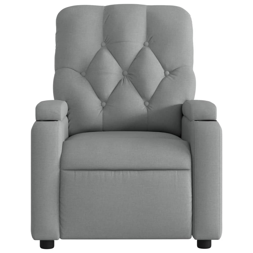 vidaXL Sillón reclinable de masaje eléctrico tela gris claro