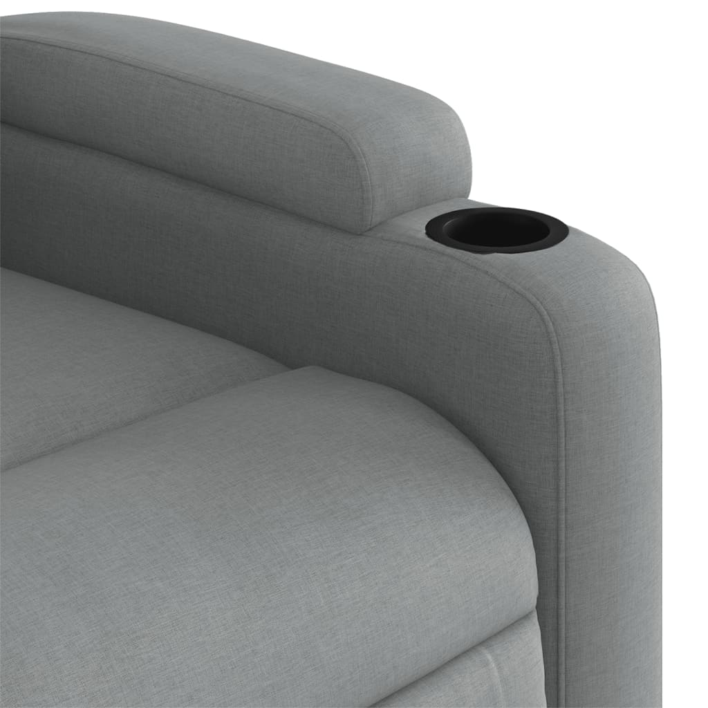 vidaXL Sillón reclinable de masaje eléctrico tela gris claro