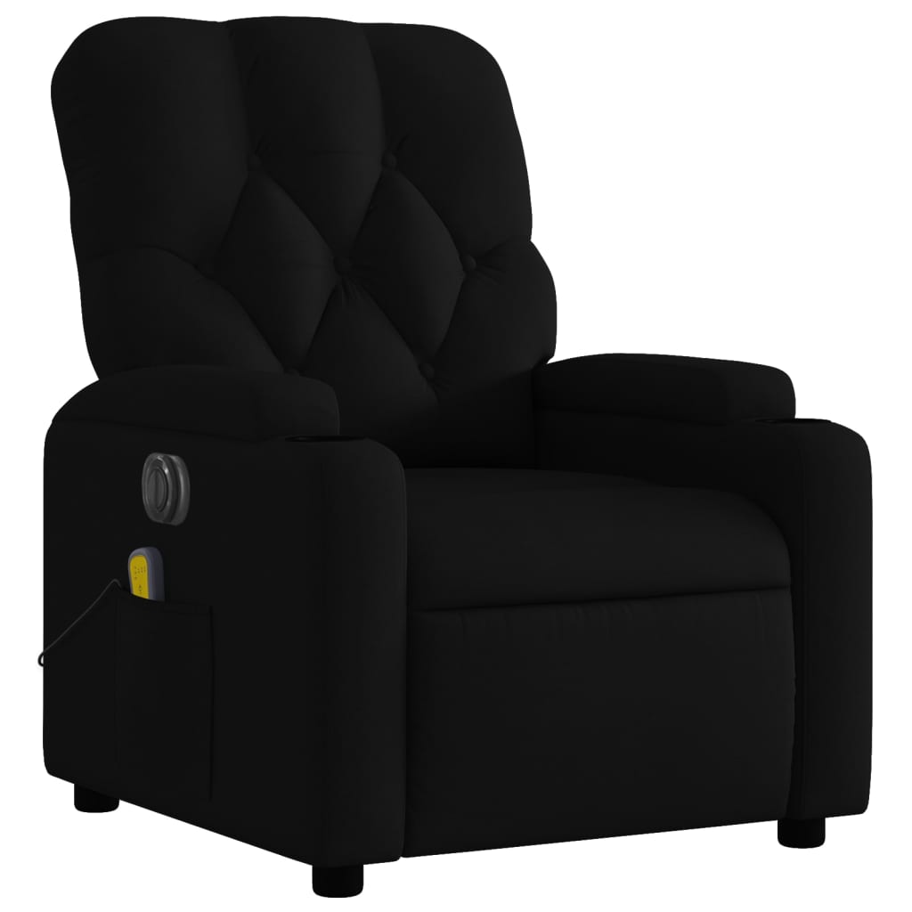 vidaXL Sillón reclinable de masaje eléctrico tela negro