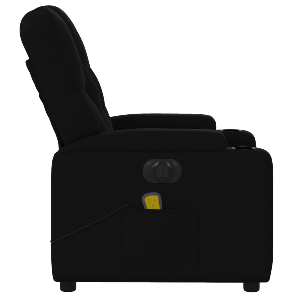 vidaXL Sillón reclinable de masaje eléctrico tela negro