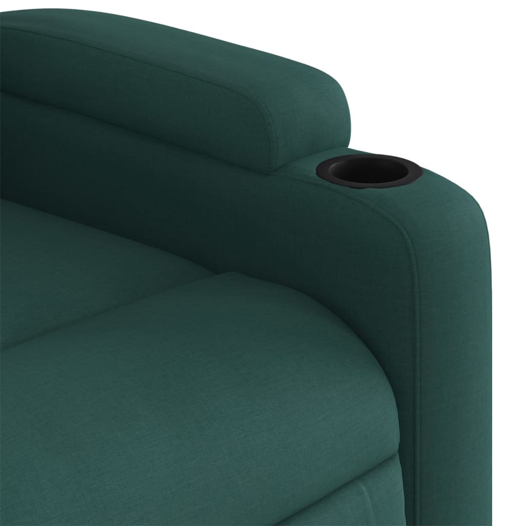 vidaXL Sillón reclinable elevable tela verde oscuro