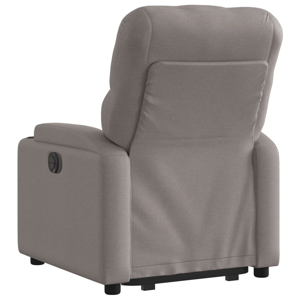 vidaXL Sillón reclinable elevable tela gris taupe