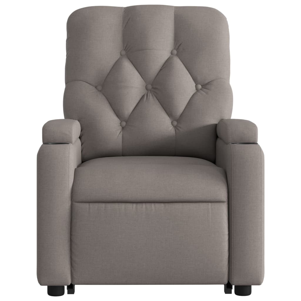 vidaXL Sillón reclinable elevable tela gris taupe