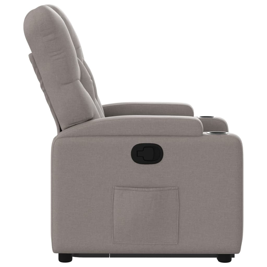 vidaXL Sillón reclinable elevable tela gris taupe