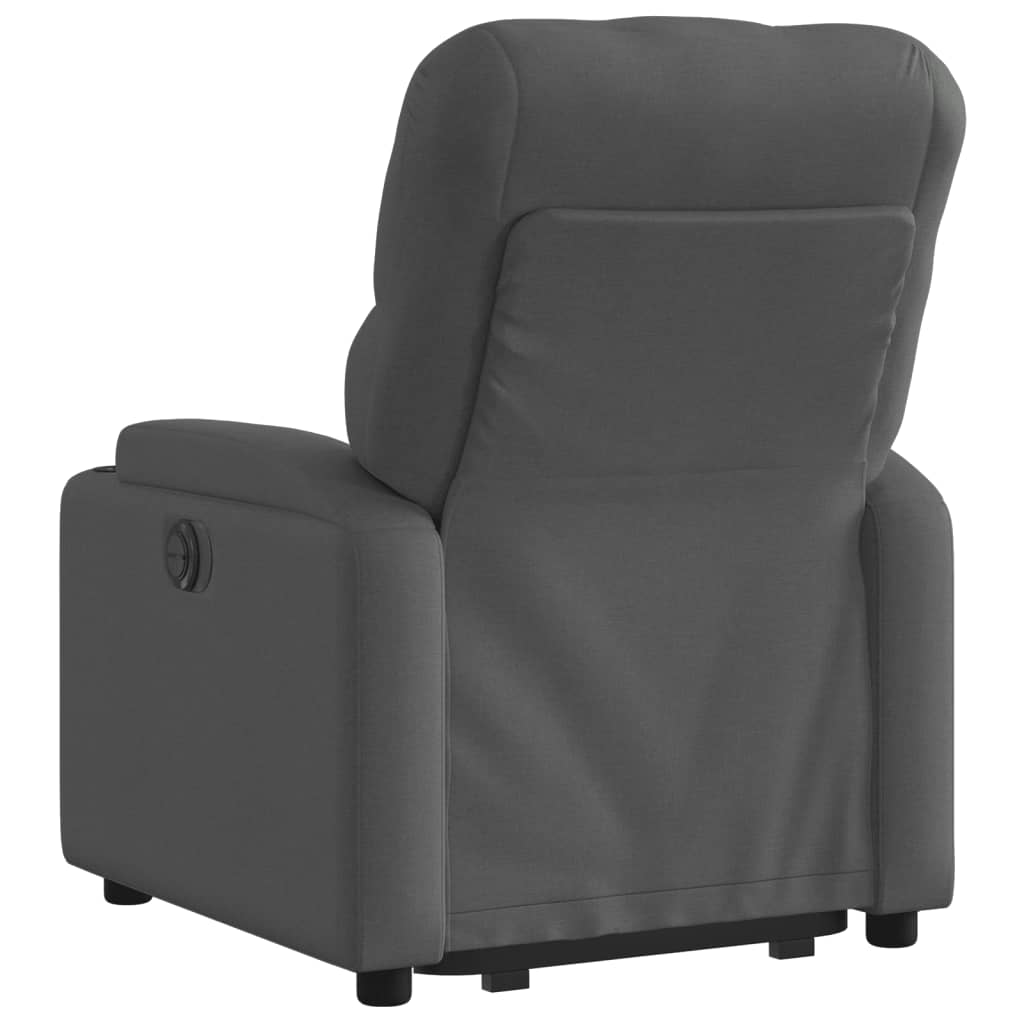 vidaXL Sillón eléctrico reclinable elevable de tela gris oscuro