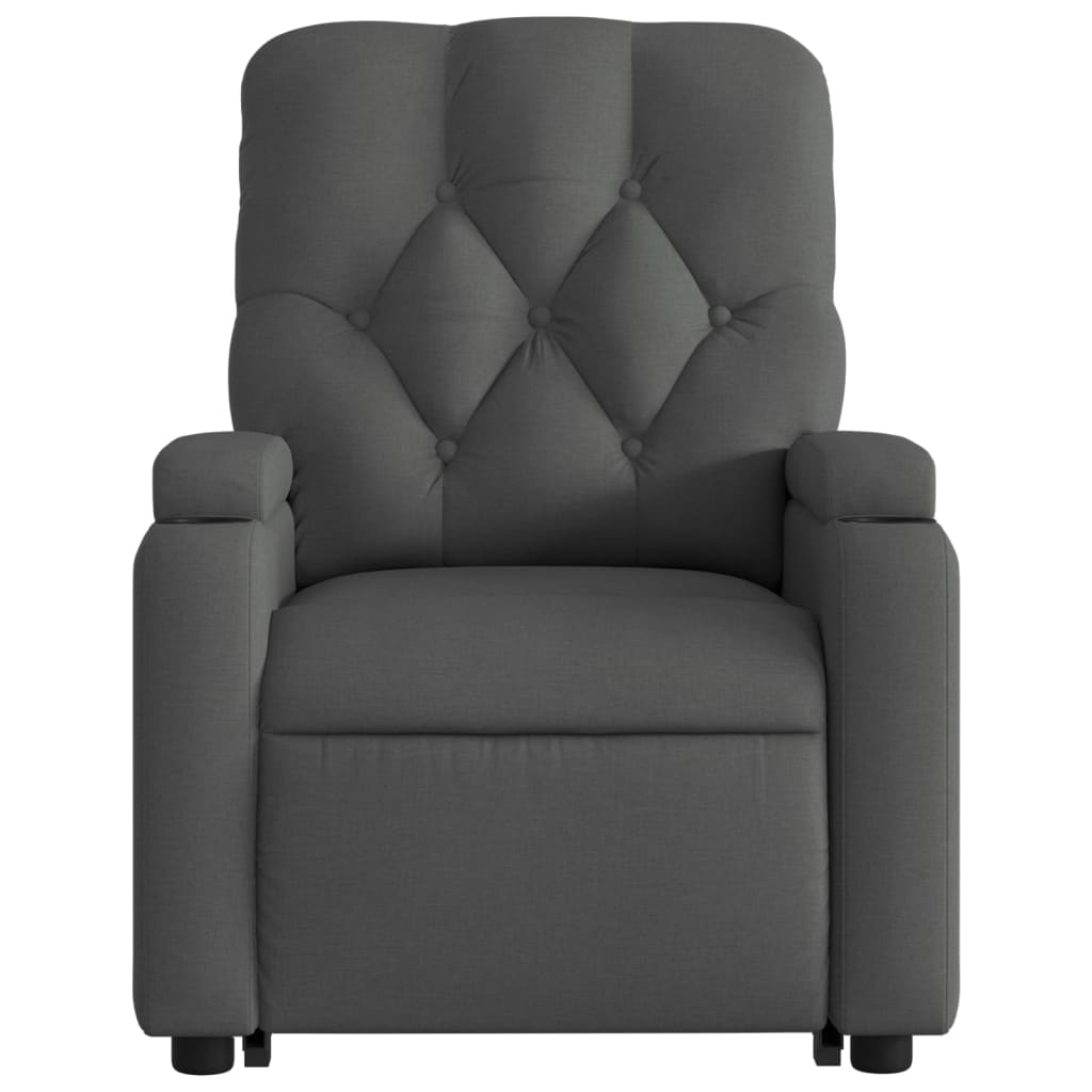 vidaXL Sillón eléctrico reclinable elevable de tela gris oscuro