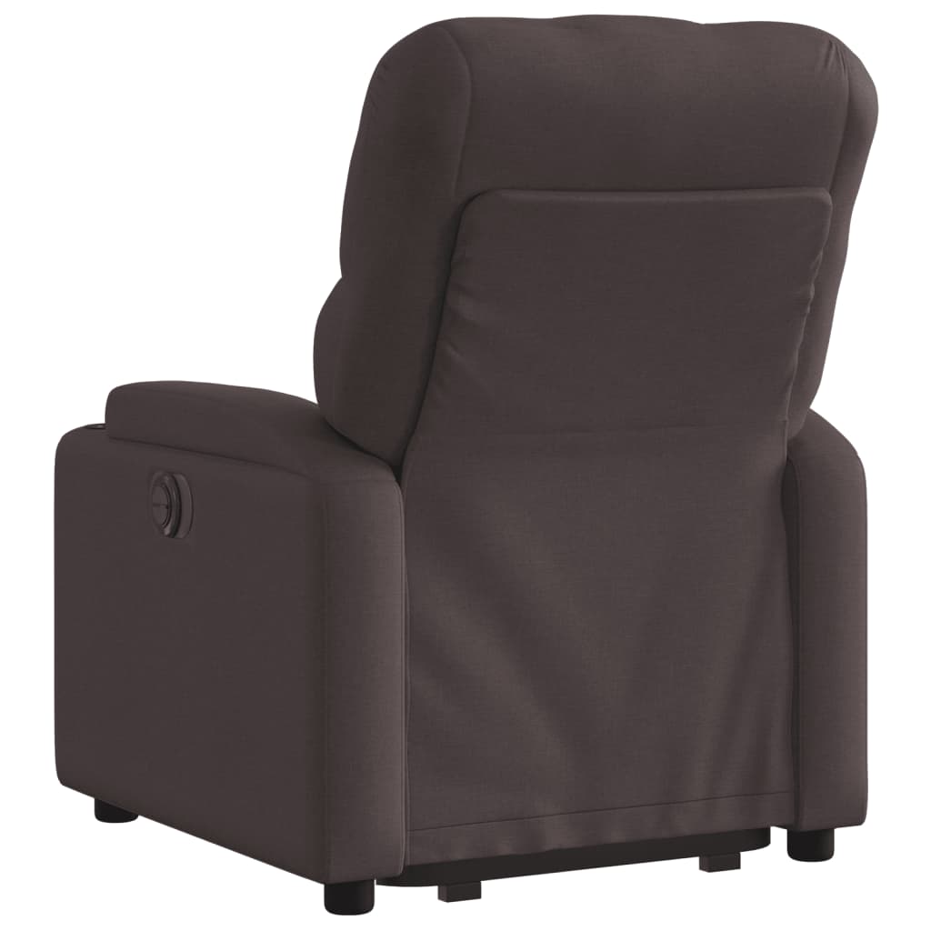 vidaXL Sillón eléctrico reclinable elevable de tela marrón oscuro