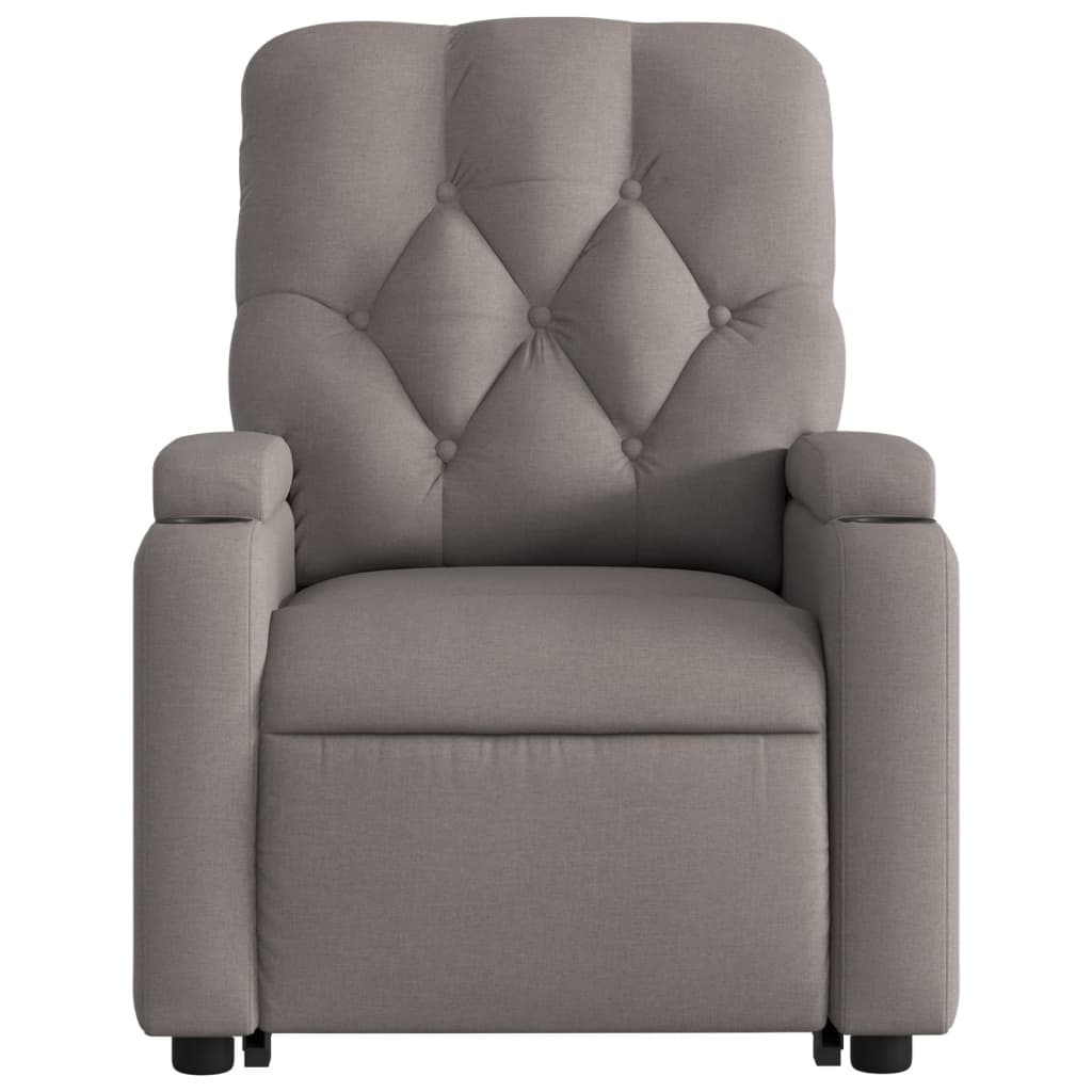 vidaXL Sillón eléctrico reclinable elevable de tela gris taupe