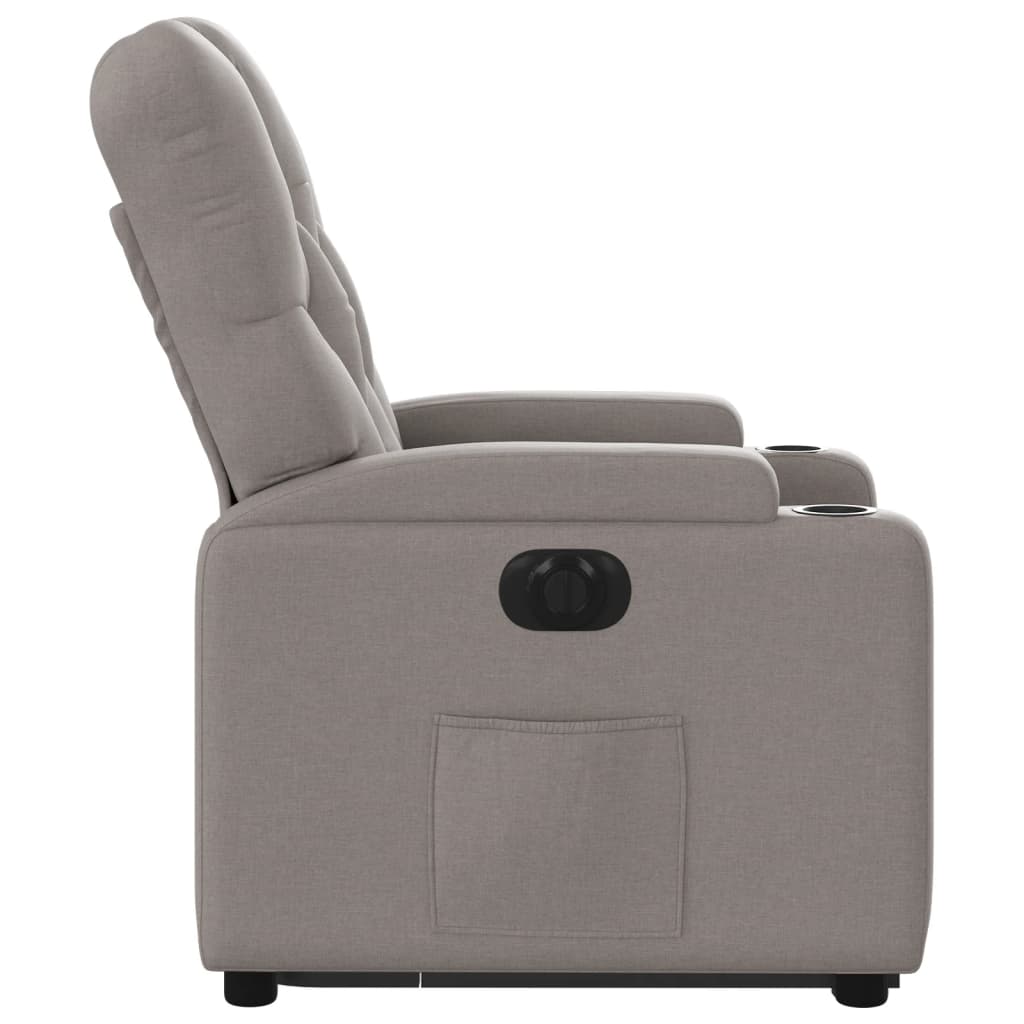 vidaXL Sillón eléctrico reclinable elevable de tela gris taupe