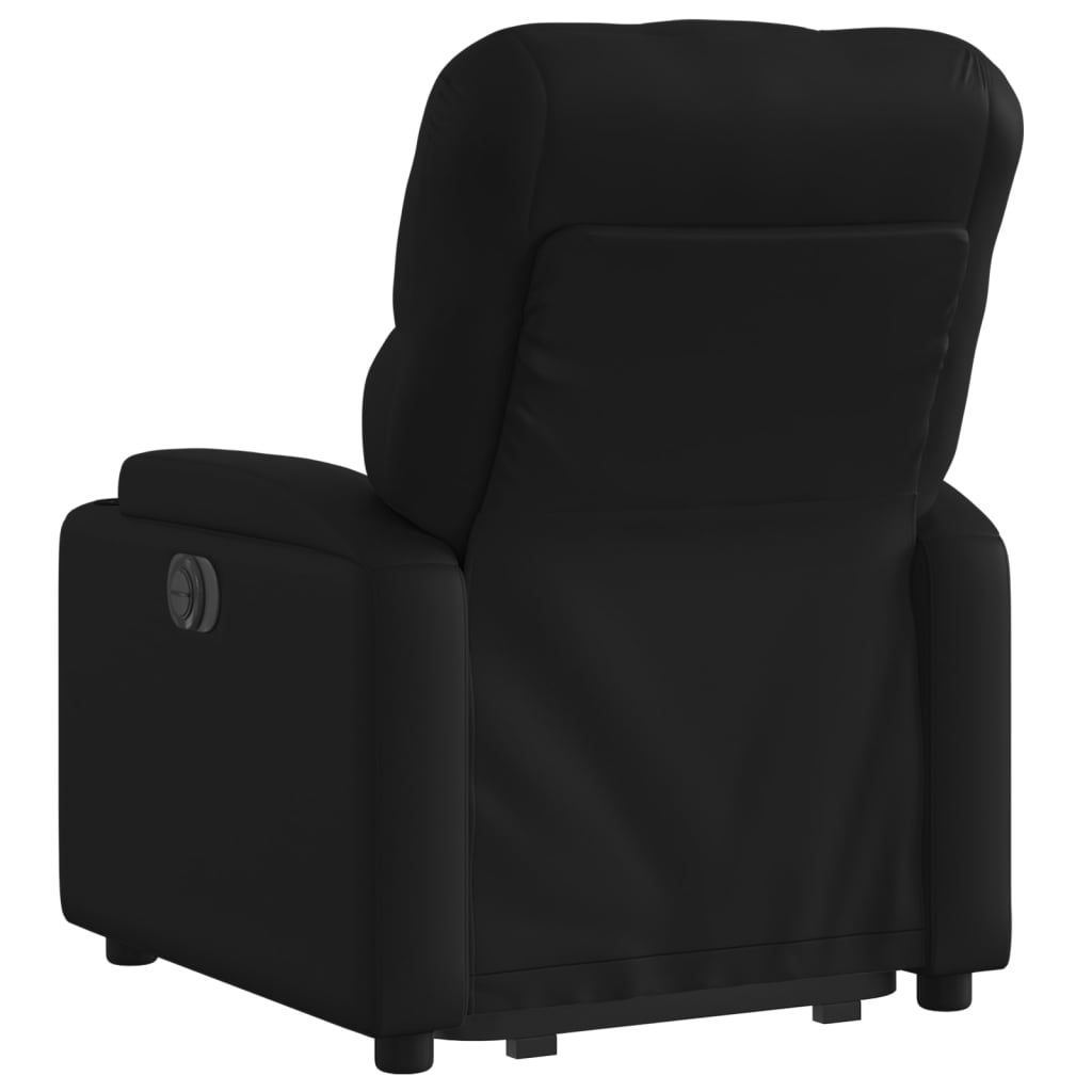 vidaXL Sillón reclinable elevable cuero artificial negro