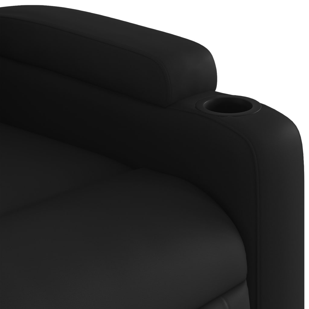 vidaXL Sillón reclinable elevable cuero artificial negro