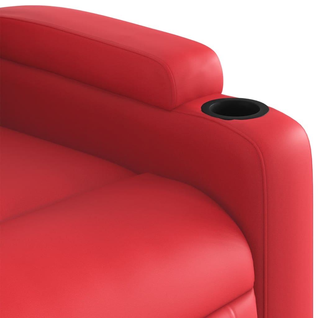 vidaXL Sillón reclinable elevable cuero artificial rojo