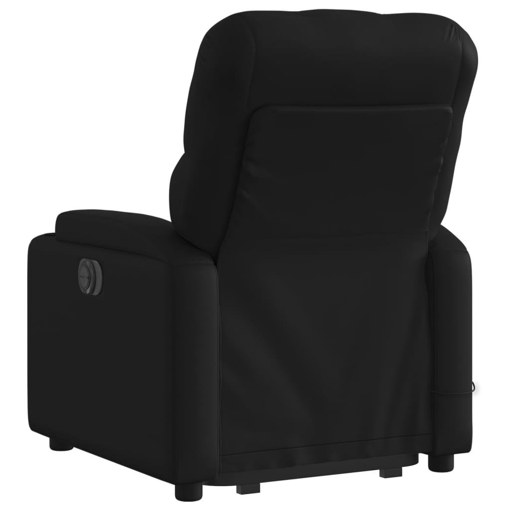 vidaXL Sillón reclinable de masaje de pie cuero artificial negro