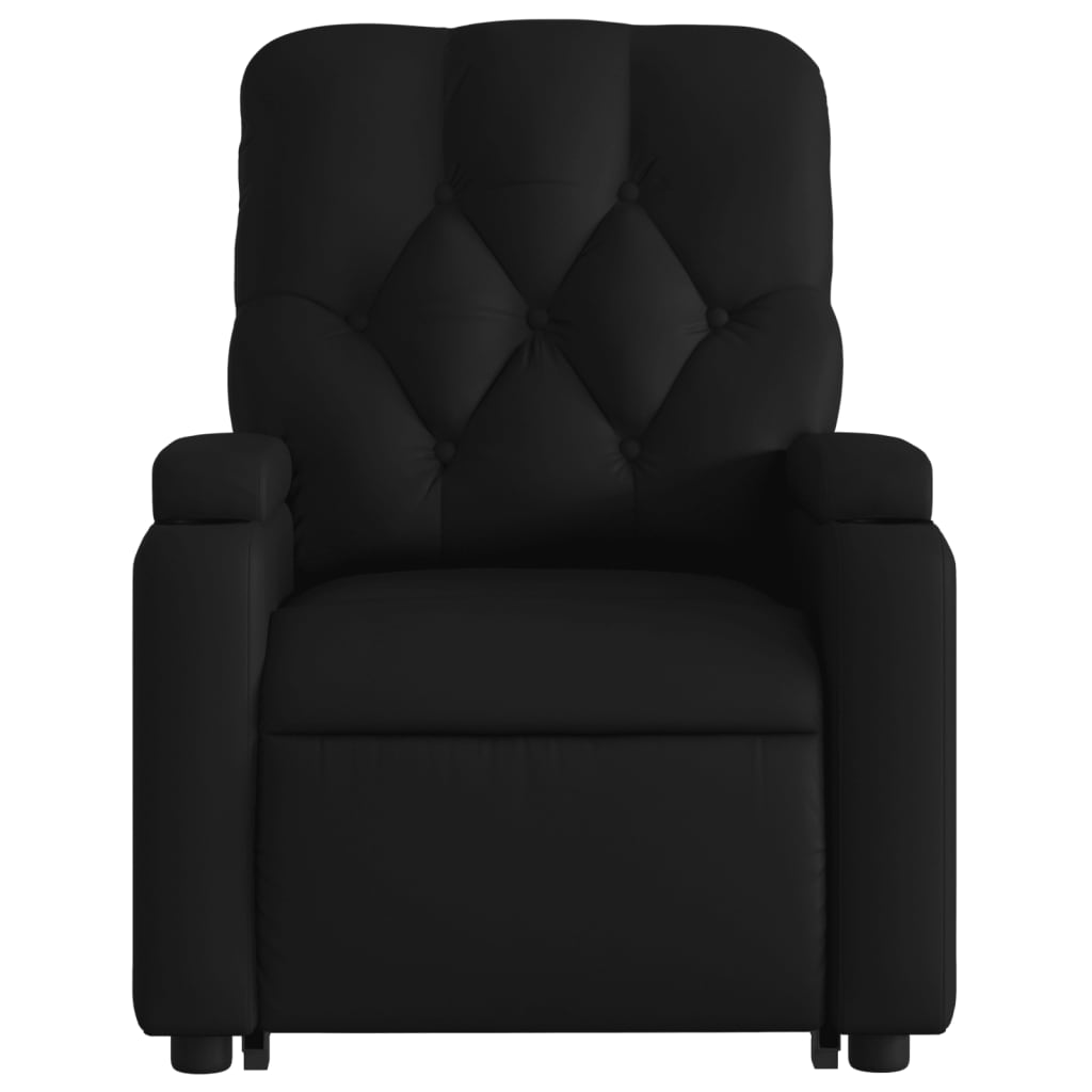 vidaXL Sillón reclinable de masaje de pie cuero artificial negro