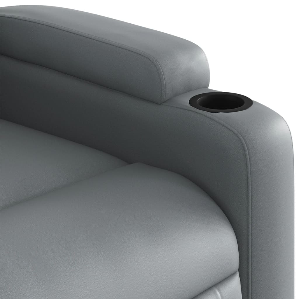 vidaXL Sillón reclinable de masaje de pie cuero artificial gris