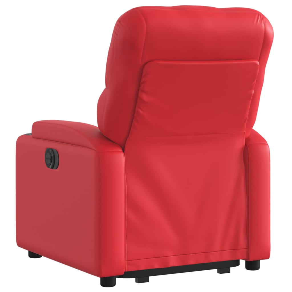 vidaXL Sillón elevable eléctrico cuero artificial rojo