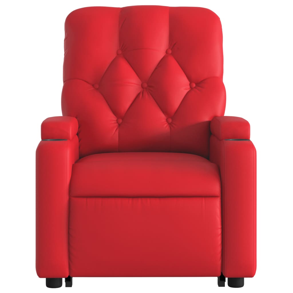 vidaXL Sillón elevable eléctrico cuero artificial rojo